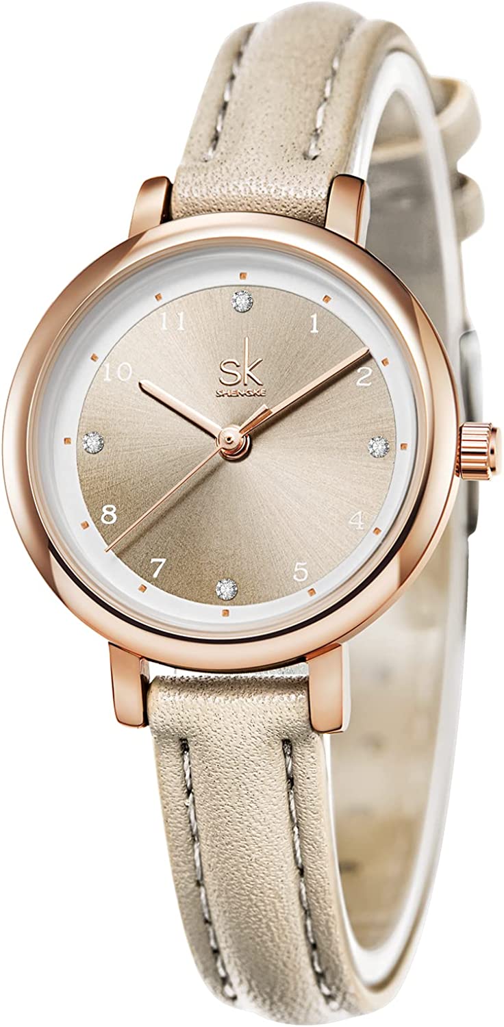 SHENGKE Women's Watch Leather Band Luxury Watches for Women Waterproof reloj para Mujer - Image 1